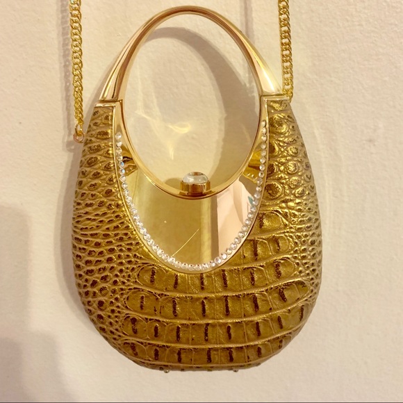 VINTAGE gold evening bag - Picture 2 of 5